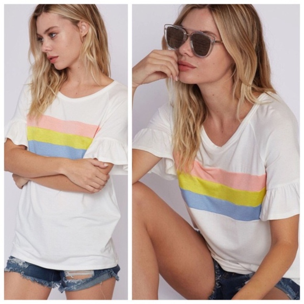 New white color-block top